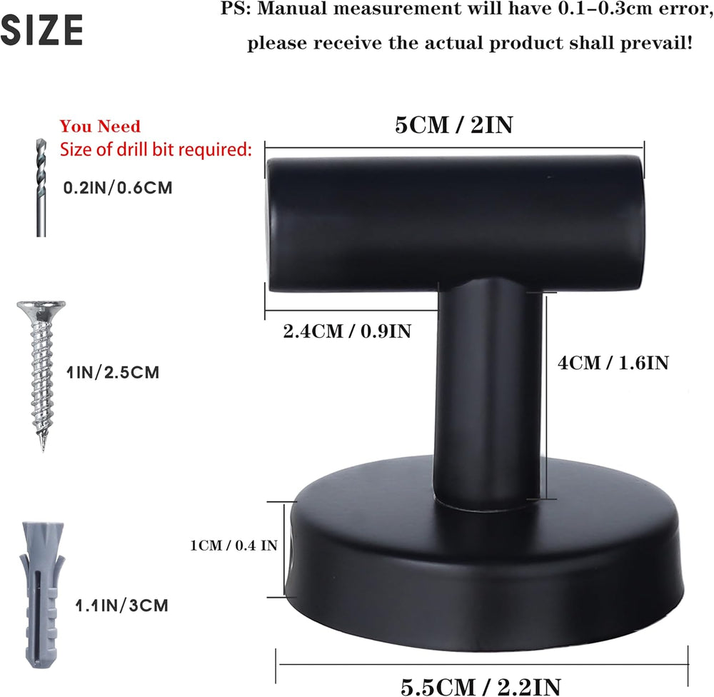 Bathroom Robe Towel Hooks Coat Matte Black Wall Hook Stainless Steel Heavy Du...