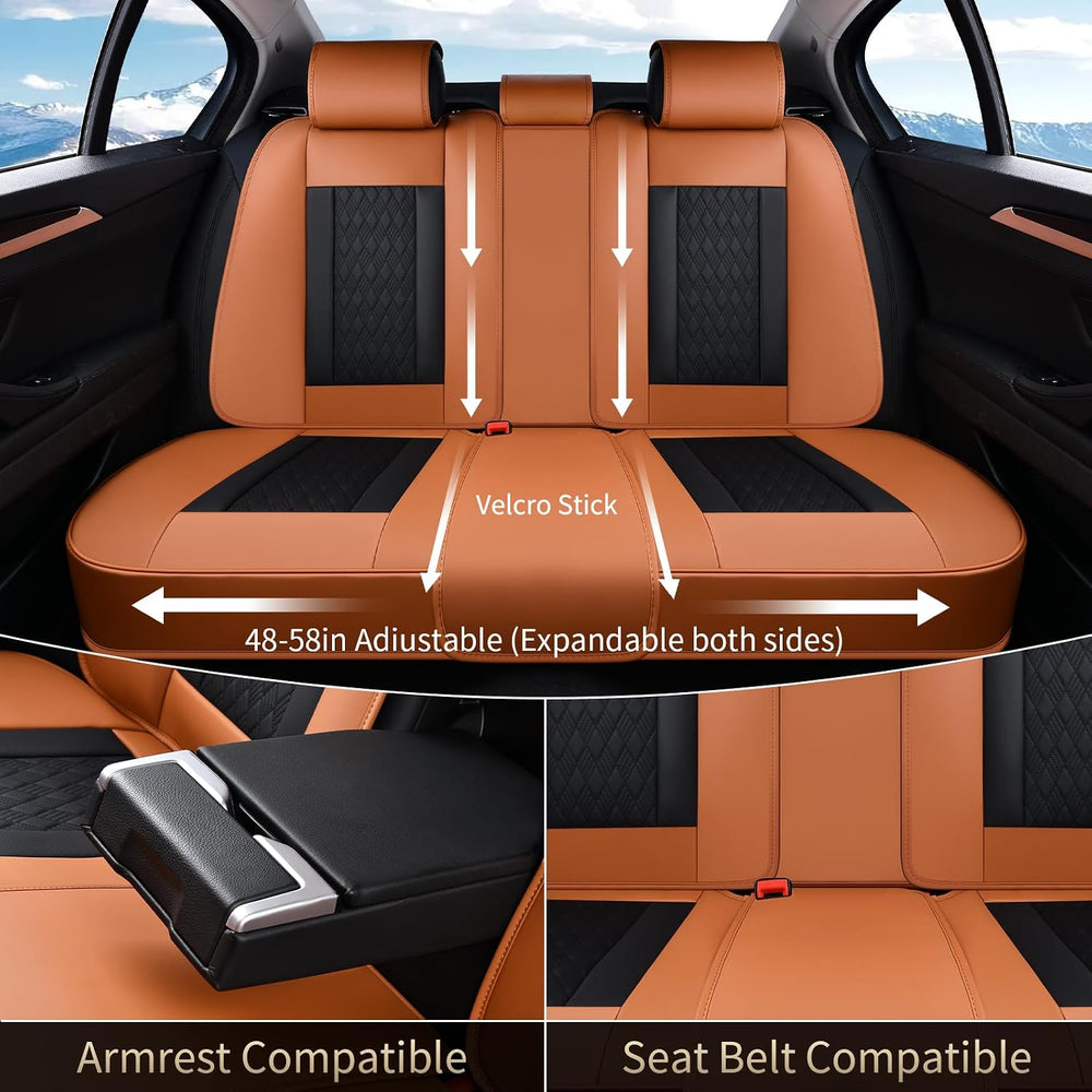 FLORICH Seat Covers, Car Seat Covers Full Set, Luxury Nappa Leather Seat Cove...