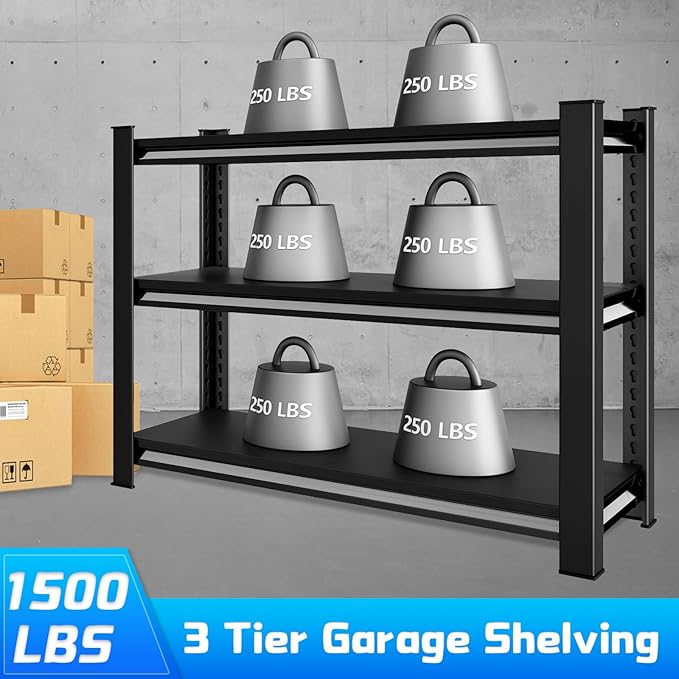 40" W Garage Shelving Heavy Duty,1500LBS Loads Adjustable Garage Storage...