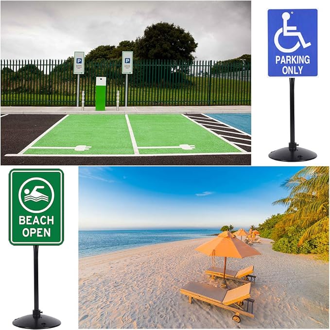 Heavy Duty Cast Iron Sign Post and Base Kit