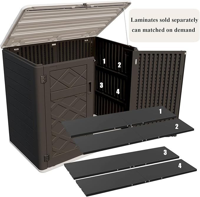 ZZM Large Outdoor Storage Shed, 48 Cu Ft Resin Versatile Storage Cabinet