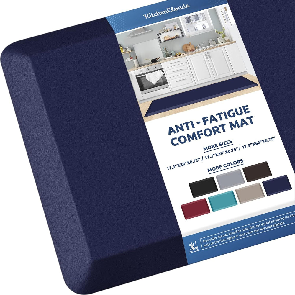 KitchenClouds Kitchen Mat Cushioned Anti Fatigue Kitchen Rug 0.8inch Waterproof