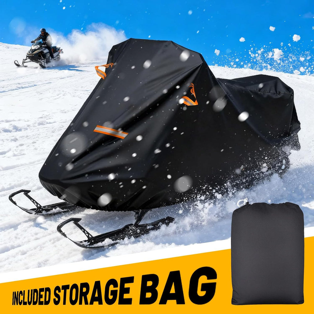 Snowmobile Cover, 420D Durable Oxford Fabric Waterproof sled ski Cover with R...
