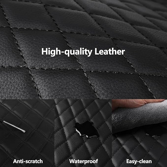 Leather Car Seat Covers, Breathable and Waterproof Seat Cover Full Set