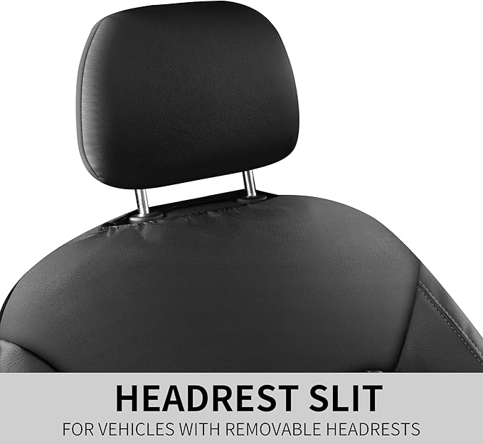 Car Seat Cover, Breathable and Waterproof Leather Seat Covers, Luxury PU (2 P...