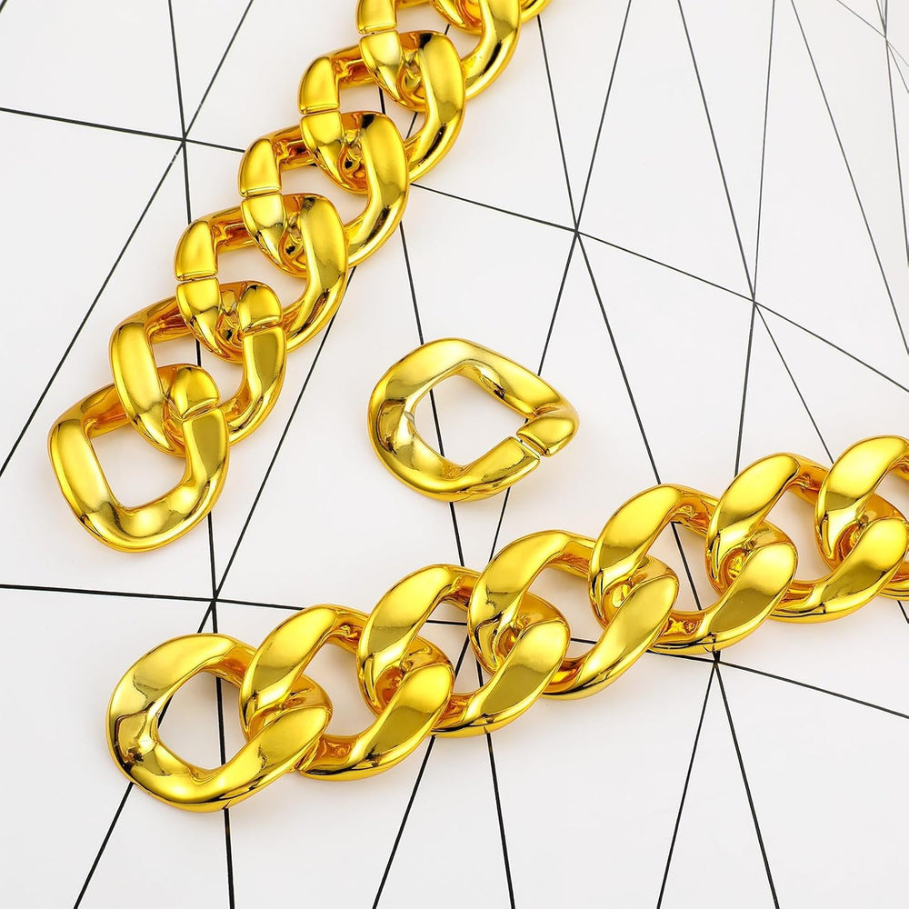 Hip Hop Chain Bulk, Plastic Costume Rapper Chain Fake Necklace for Men Women ...