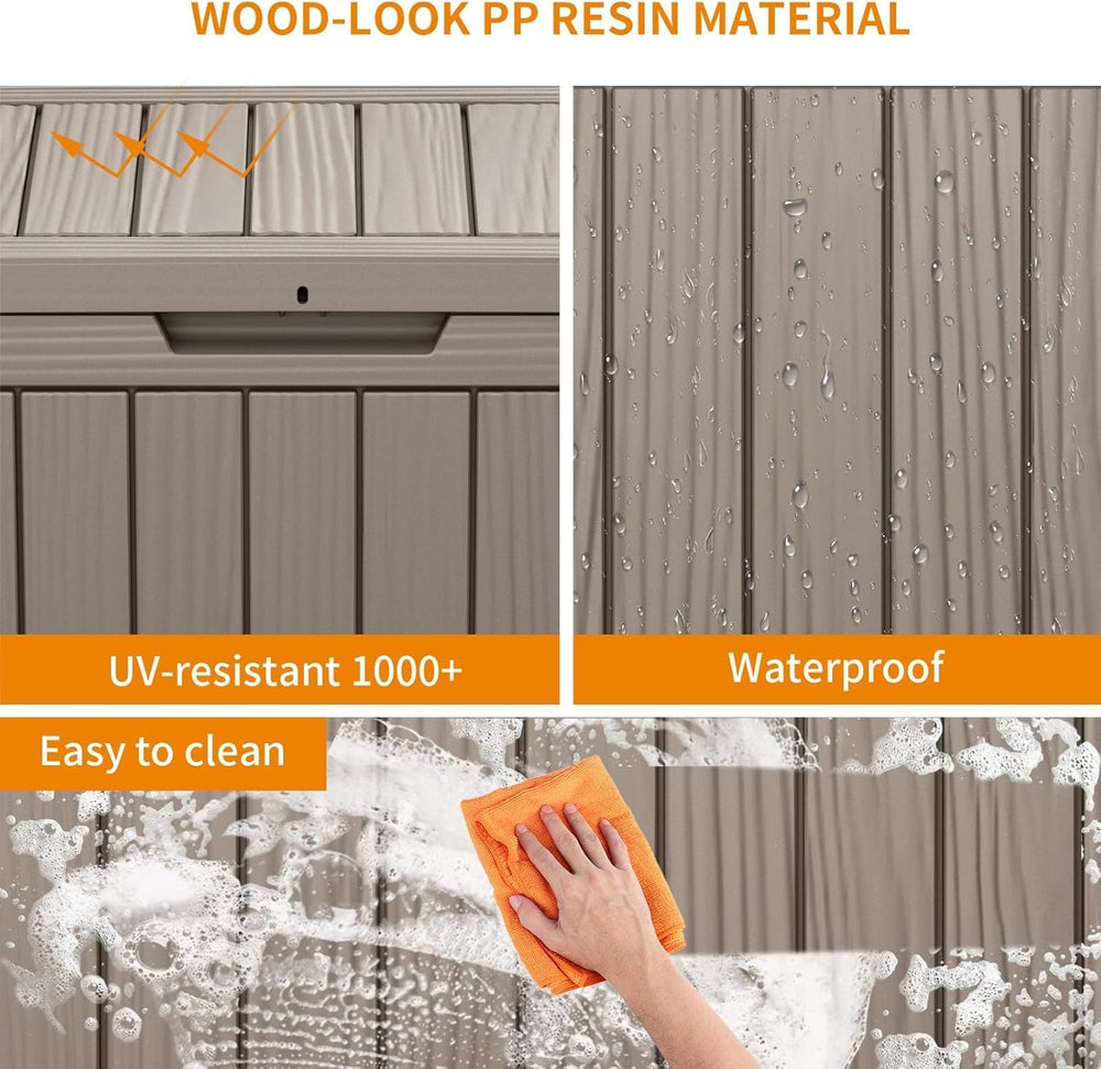 45 Gallon Outdoor Storage Box, Weather Resistant & Waterproof Resin Deck ...