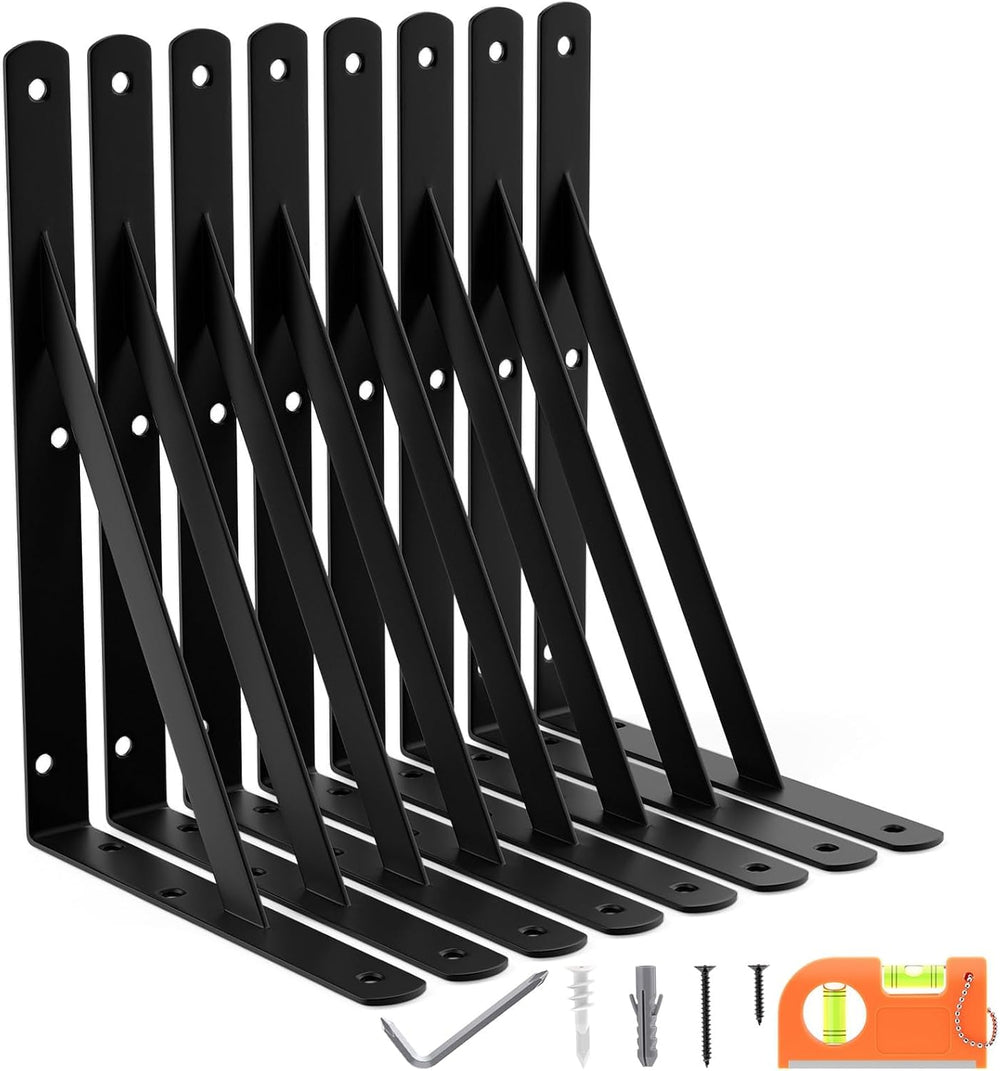 8-Pack 11 Inch Heavy Duty Shelf Brackets, Large Floating Shelf Bracket