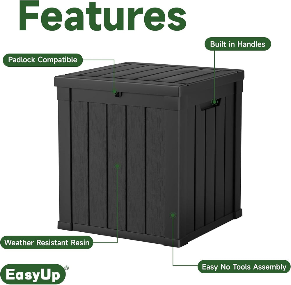 EasyUp 51 Gallon Deck Box Small Deck Box for Indoor and Outdoor,Waterproof St...