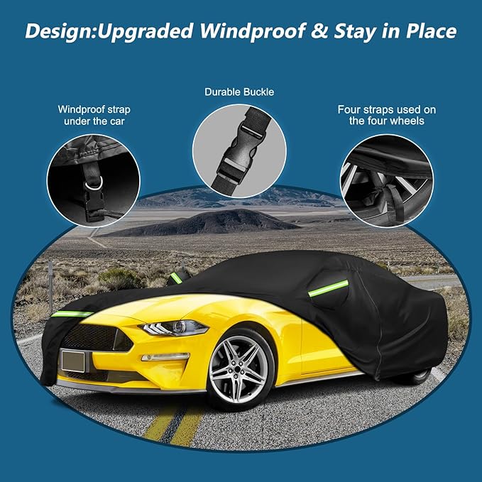 for Mustang Full Car Cover Waterproof All Weather, Outdoor Car Covers