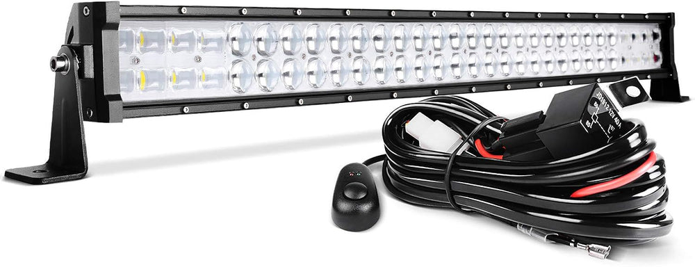 DWVO 32 Inch LED Light Bar w/10ft Wiring Harness Spot & Flood Combo Beam