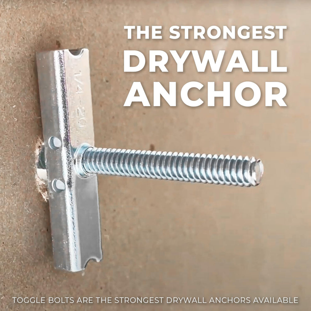 100-Pack 1/4"-20 Heavy Duty Quick Toggle Anchors with Bolts Set | for Dr...