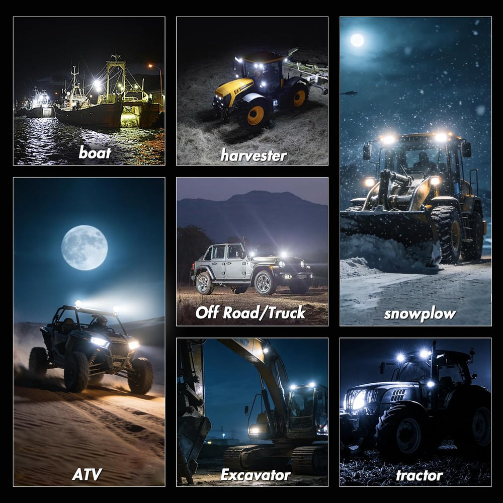 LED Spot Work Lights, 4 Inch LED Light Pods 99W Round Off Road Driving Light ...