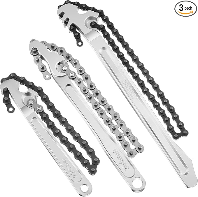 Lasnten 3 Pcs Large Reversible Chain Oil Filter Wrench