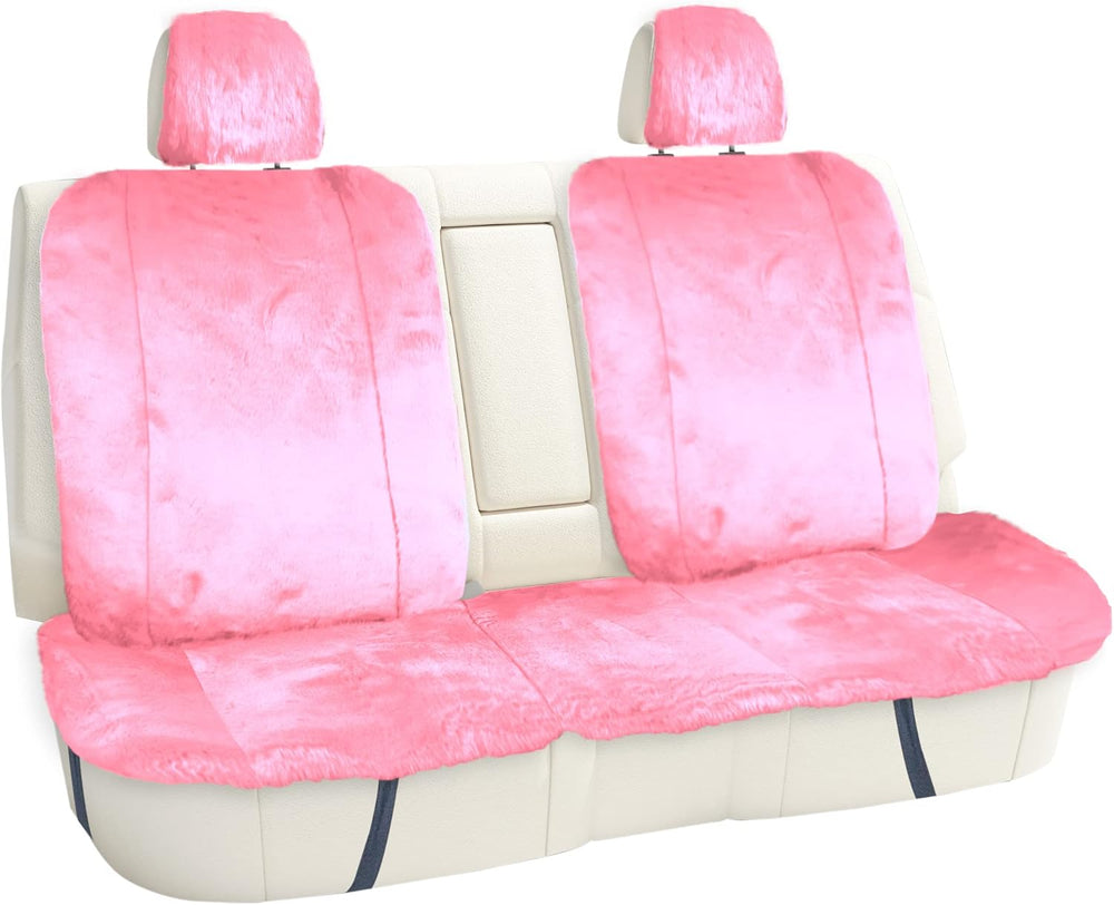 FH Group Doe16 Faux Rabbit Fur Car Seat Cushions, Universal Fit, Fluffy Car S...