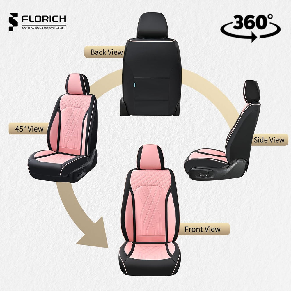 FLORICH Automotive Seat Covers Leather Pink Seat Covers for Cars Front Seats ...