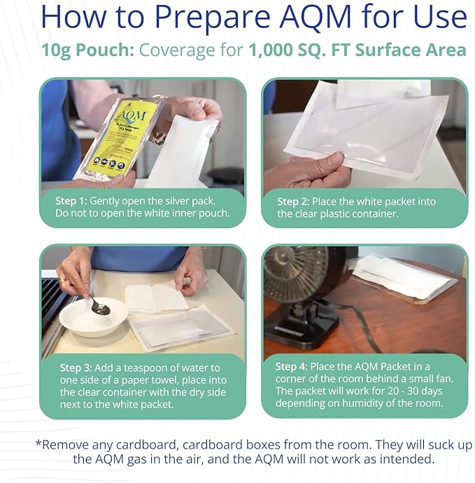 AQM by OdorXit, Air Quality Manager Chlorine Dioxide Odor Removal Packet