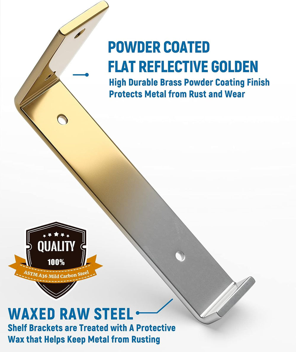 LEOPO 12 inch Shelf Bracket for DIY Floating Shelf, 1/5 inch Thick Heavy Duty...
