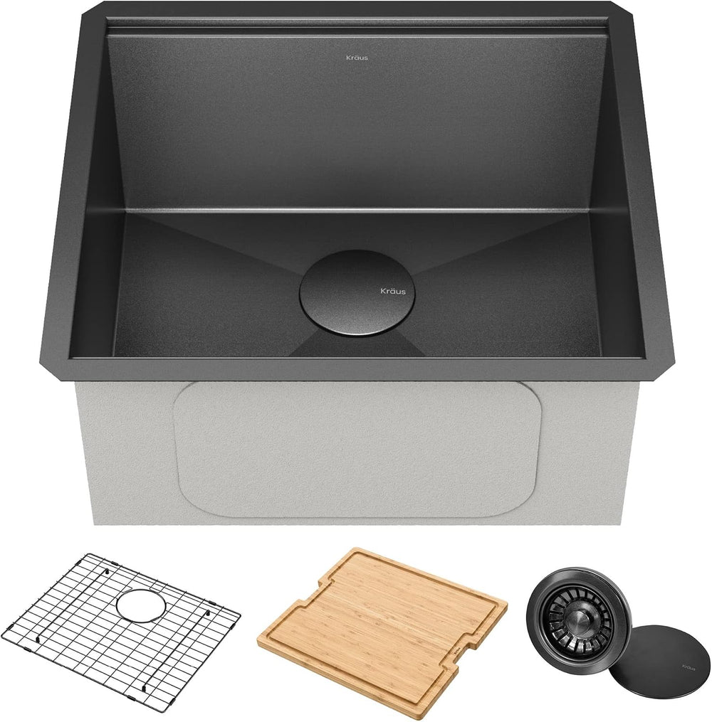 KRAUS Kore 21 Inch Undermount Workstation 16 Gauge Stainless Steel Single Bowl