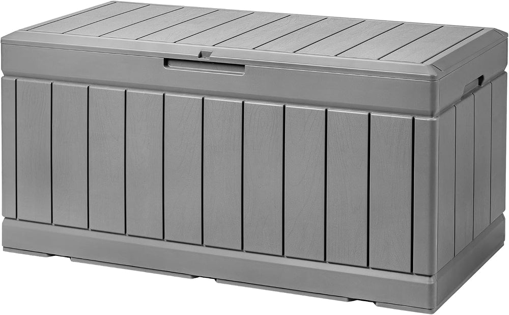 Devoko 85 Gallon Deck Box Lockable Resin Outdoor Storage Box waterproof Outdo...