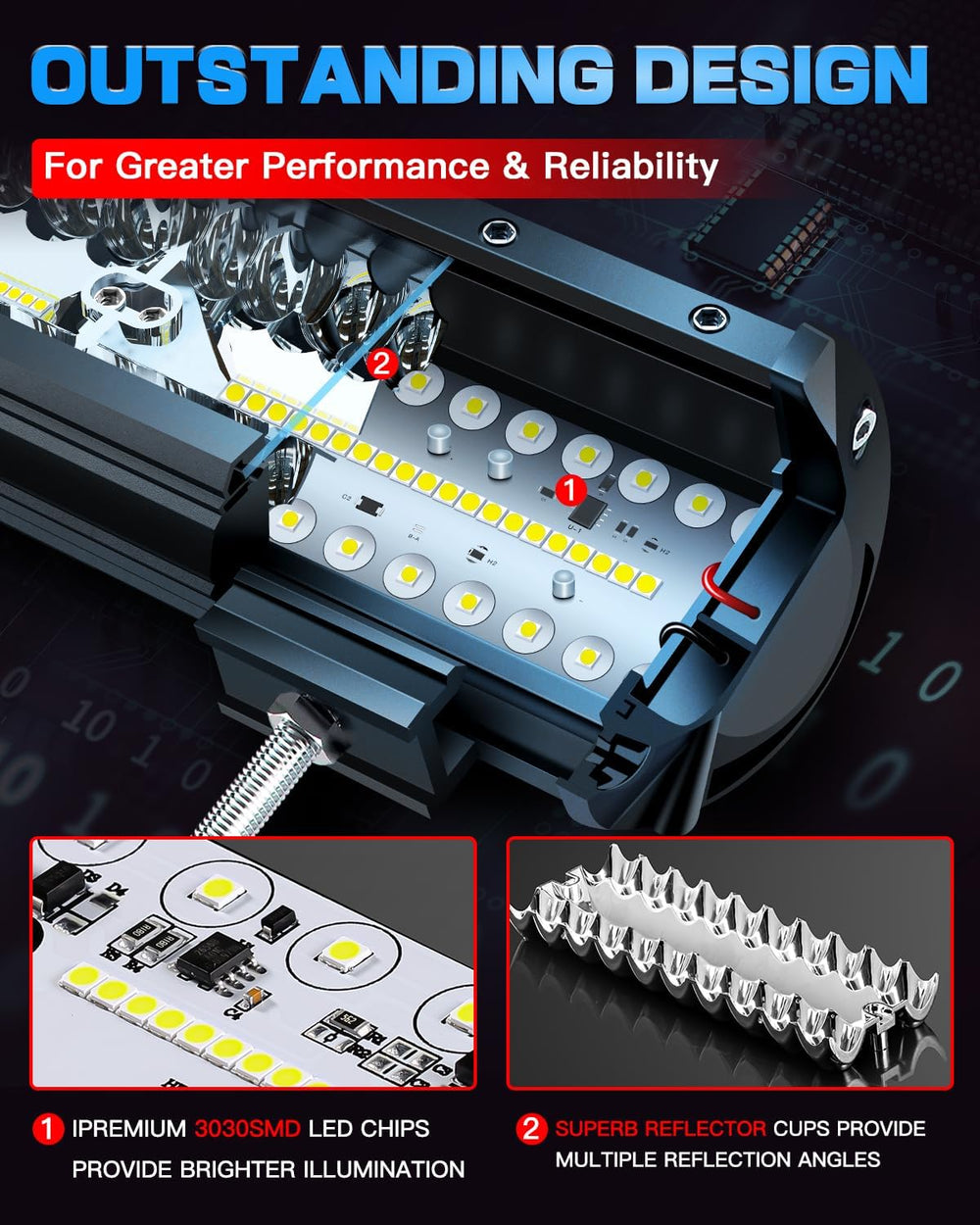 12Inch LED Light Bar and 4In LED Cube Pod Lights with Wire Harness