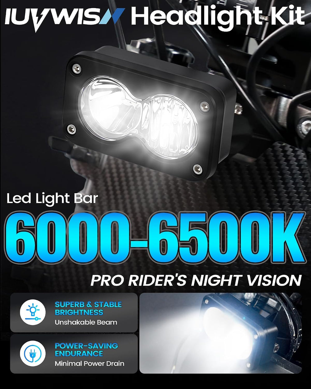 Headlight Kit 6000-6500K Led Light Bar with Switch for Surron Sur Ron Eride E...
