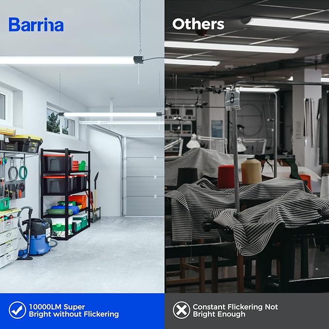 Barrina BS84 LED Shop Lights for Workshop 4FT, 6500K Utility Shop Lights (6 P...