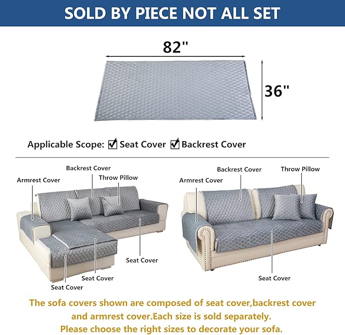 Eismodra Couch Cover, Sectional Couch Covers, Sofa Covers