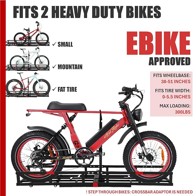 Hitch-Mount Bike Rack for Ebike Heavy-Duty