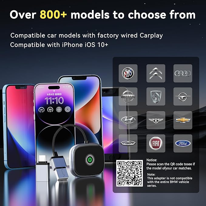 Wireless CarPlay Adapter, Wireless Car Screen Adapter