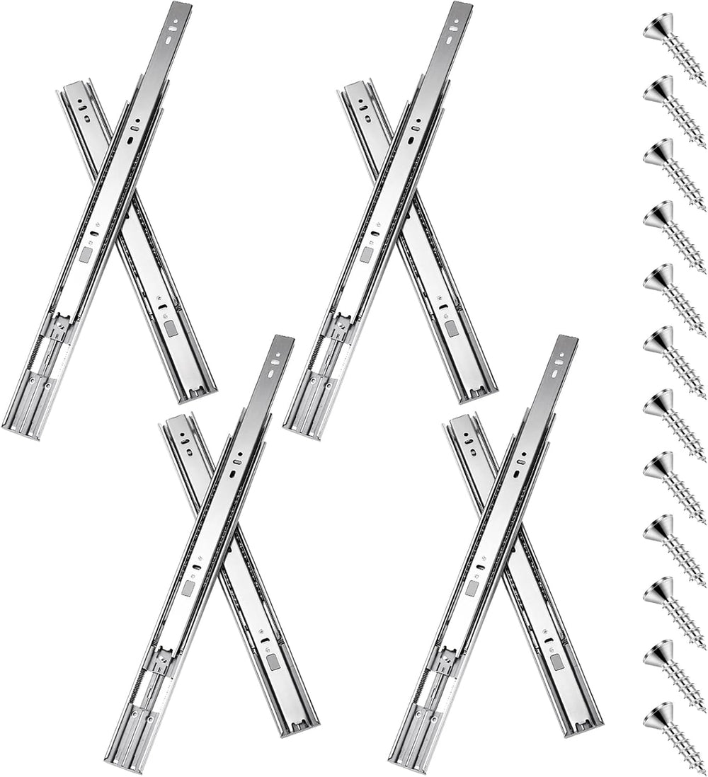 16 inch Drawer Slides 4 Pairs (8pcs) Soft Self Close Full Extension Ball Bear...