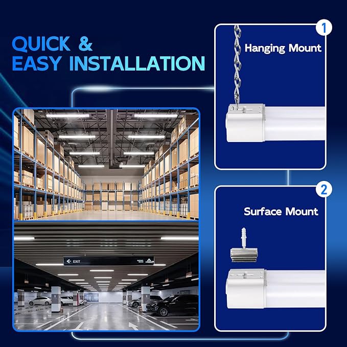 hykolity 10 Pack 4FT Linkable LED Shop Light
