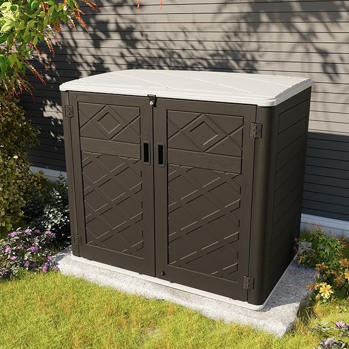 KINYING Larger Outdoor Storage Shed Weather Resistance, Resin Sheds & Out...