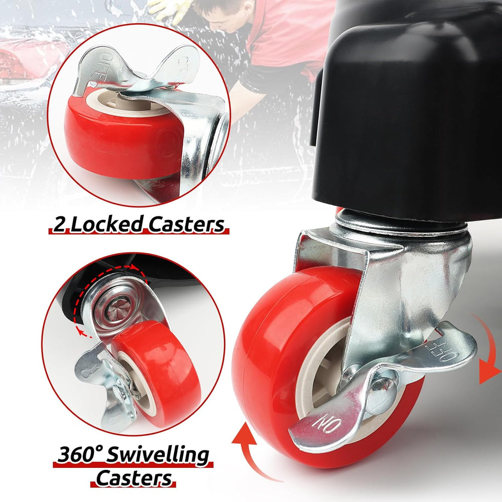 Bucket Dolly 5 Gallon with Wheels,360°Rolling Car Wash Bucket Roller | For 2....