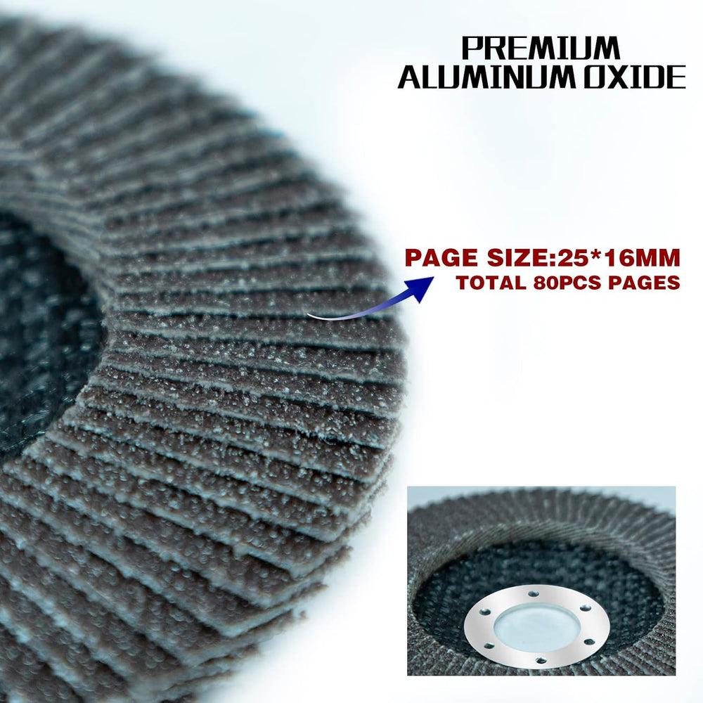 Sali 100 Pack Flap Disc 60 Grit 4.5" x 7/8-Inch Sanding Disc Bevel Type ...