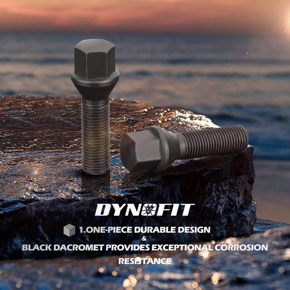 Dynofit M12x1.5 Extended Lug Bolts Compaible with BMW, 45mm Shank Conical Sea...