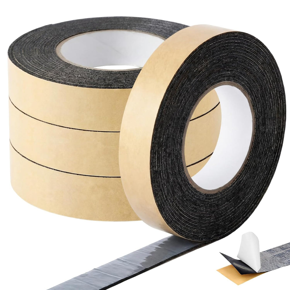 4 Pack 1in x 50ft Butyl Tape Double Sided, 47mil Thick, Black
