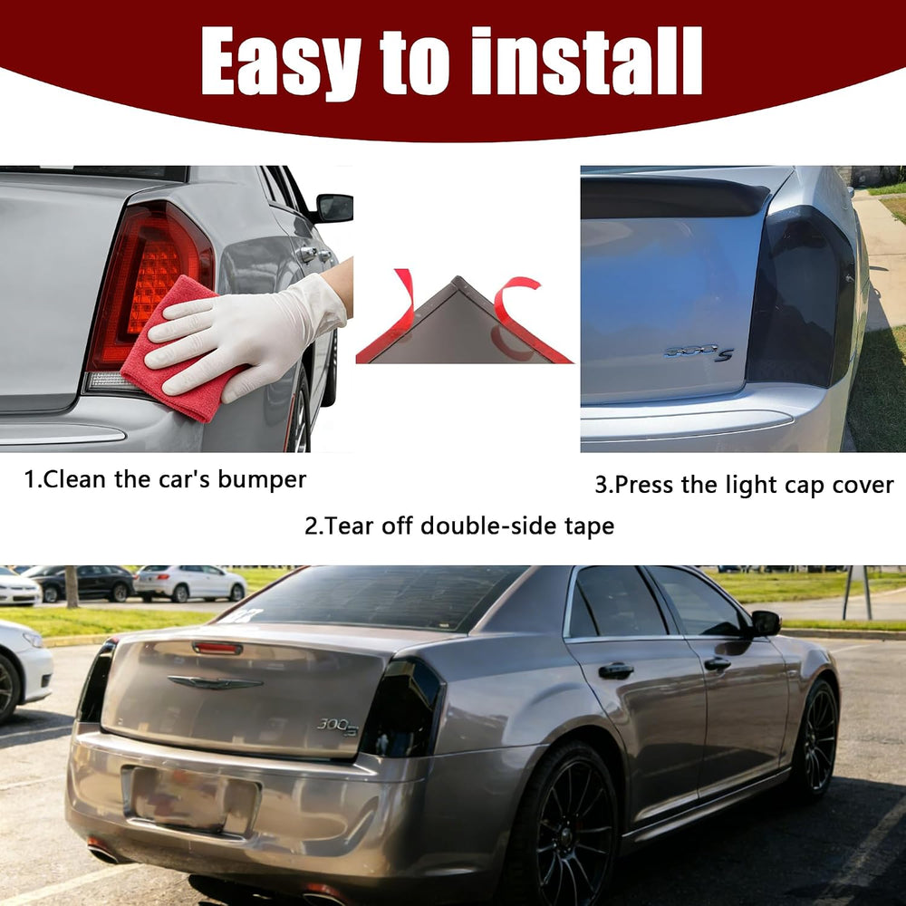 Tail Light Covers Guards Tint Fit For Chrysler 300 2015-2023 Accessories 300C...