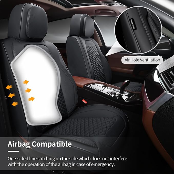 2 Packs Car Seat Covers Leather Car Seat Covers Universal Seat Covers