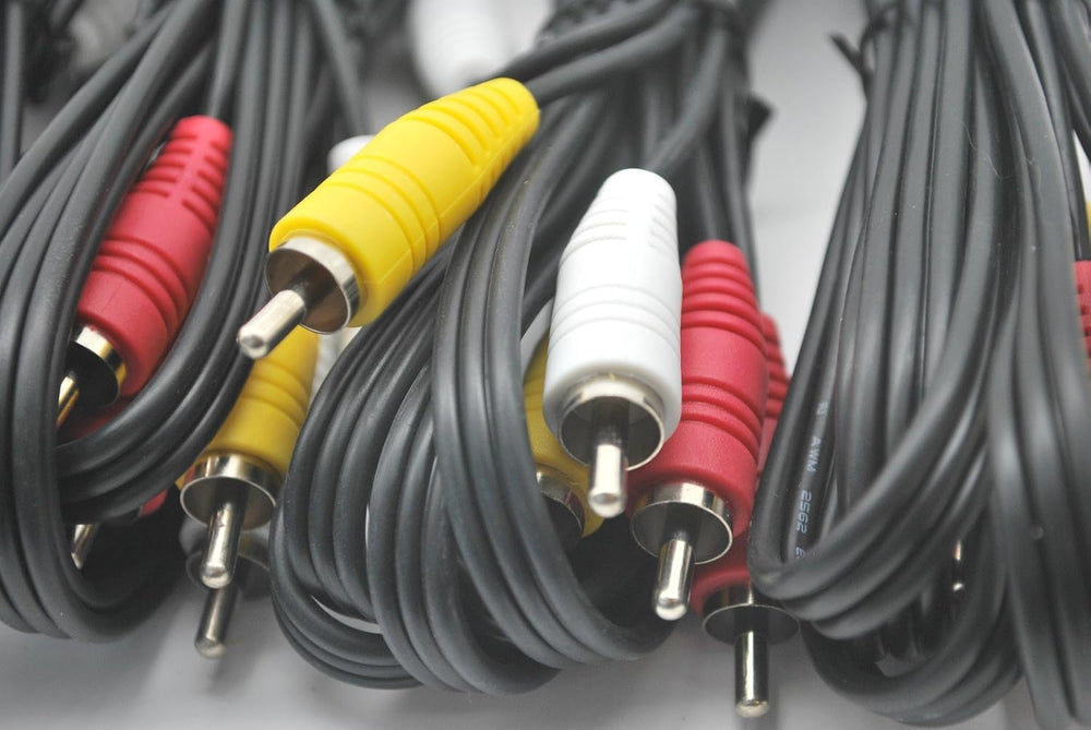 LOT OF 10 NEW 6 Ft RCA AUDIO/VIDEO COMPOSITE CABLES DVD/VCR/SAT YELLOW RED &a...