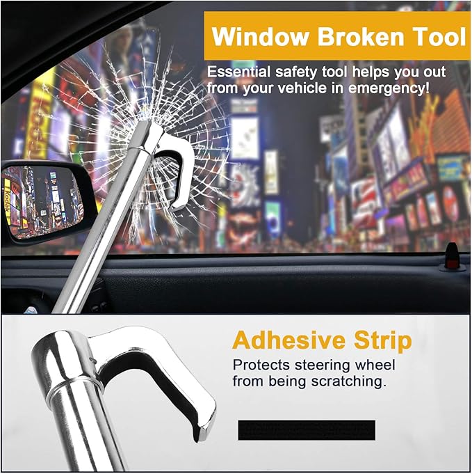 Tevlaphee Universal Steering Wheel Brake Lock Anti-Theft Retractable Double