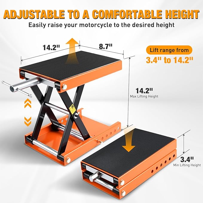 Nilight Motorcycle Lift Jack 1100 LBS Scissor Jacks Stand Lift