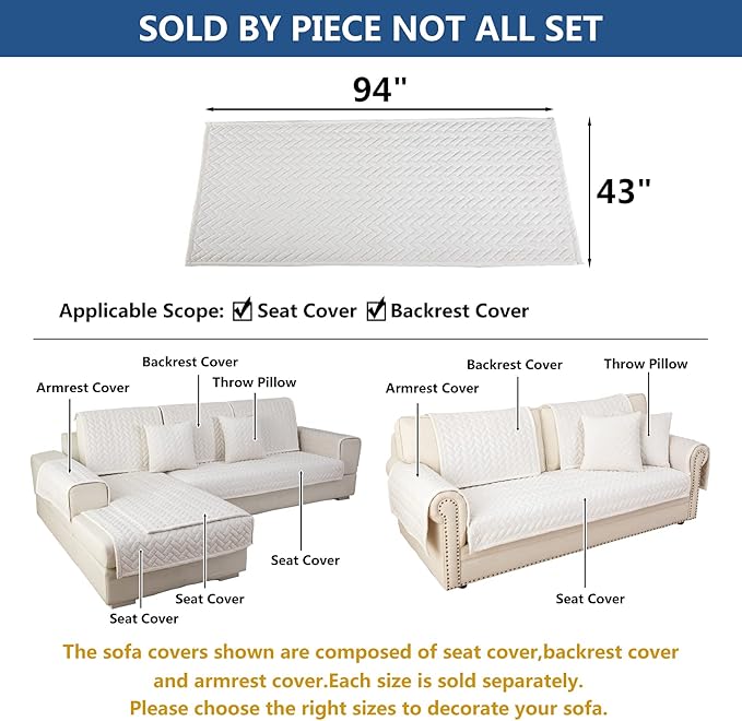 Eismodra Couch Cover, Sectional Couch Covers, Sofa Covers