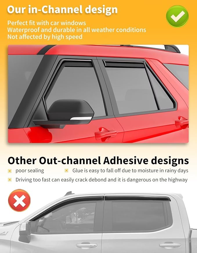 in-Channel Window Rain Guards Fit