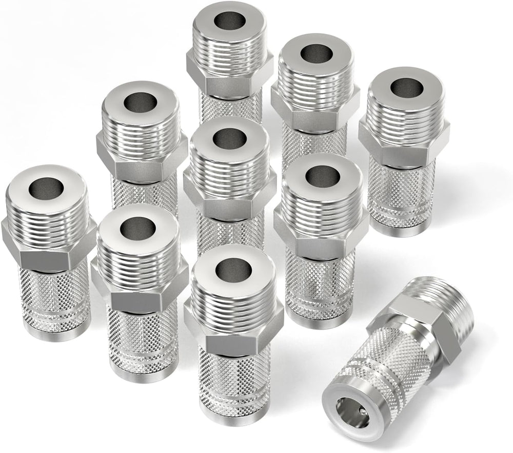 GASHER 10PCS 3/4-Inch Male Industrial Coupler,1/4 Basic Flow Quick Connect Ai...