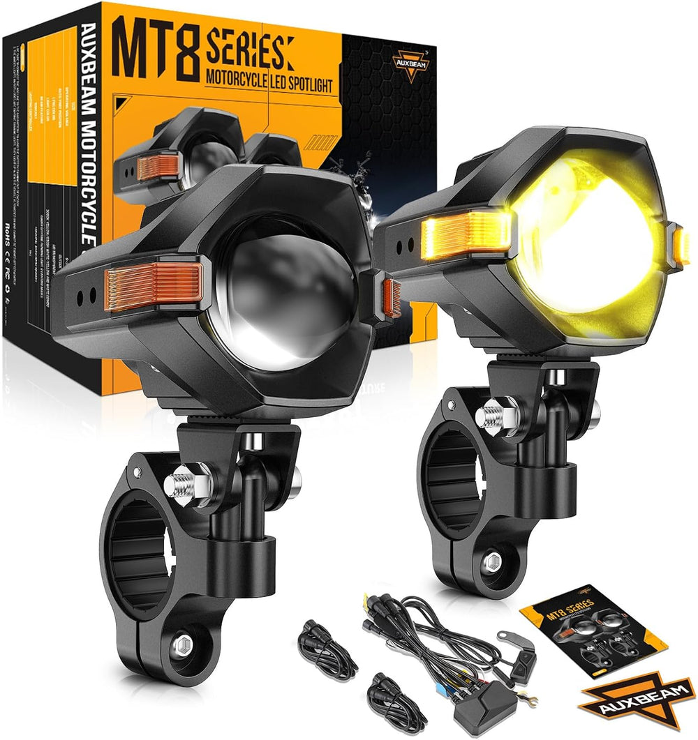 Auxbeam MT8 Series Motorcycle Fog Lights Auxiliary Lights Driving Lights