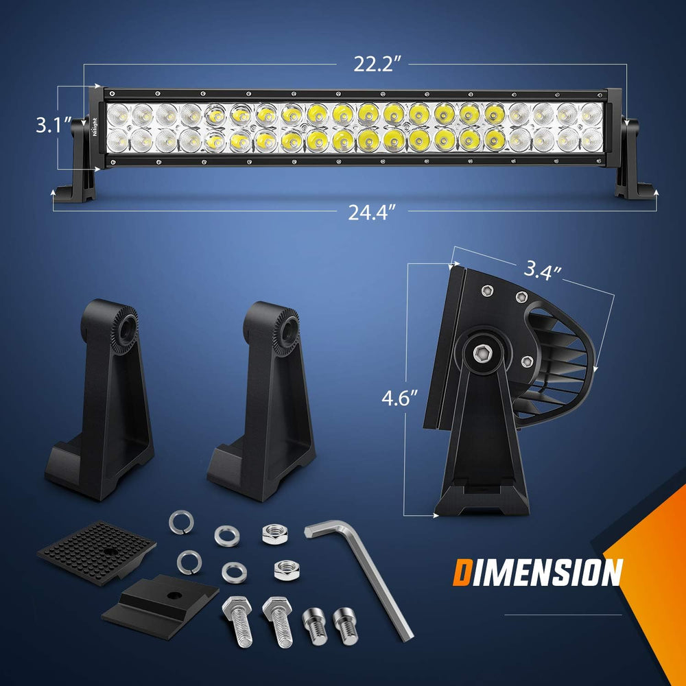 Nilight - 70003C-A 22" 120w LED Light Bar Flood Spot Combo Work Light Dr...