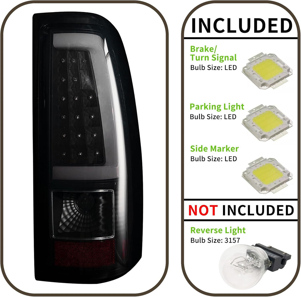 Tail Light Assembly Compatible With Chevy Silverado 1500 2500 3500 2003-2006 ...