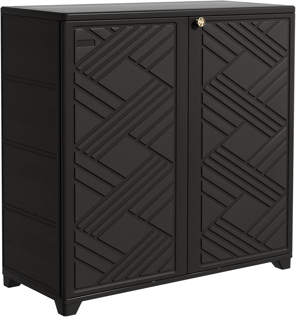 Mrosaa Storage Box Outdoor Caninet,Resin Indoor Storage Box Waterproof Outdoo...