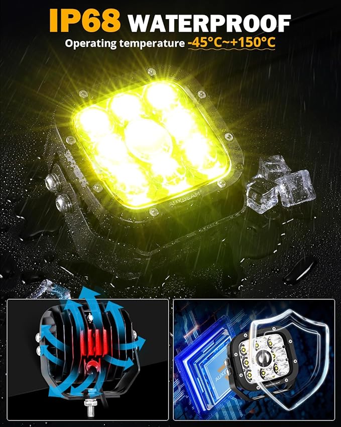 Auxbeam 5 Inch LED Pods, XP-Ultra Series Offroad Driving Light 110W Super